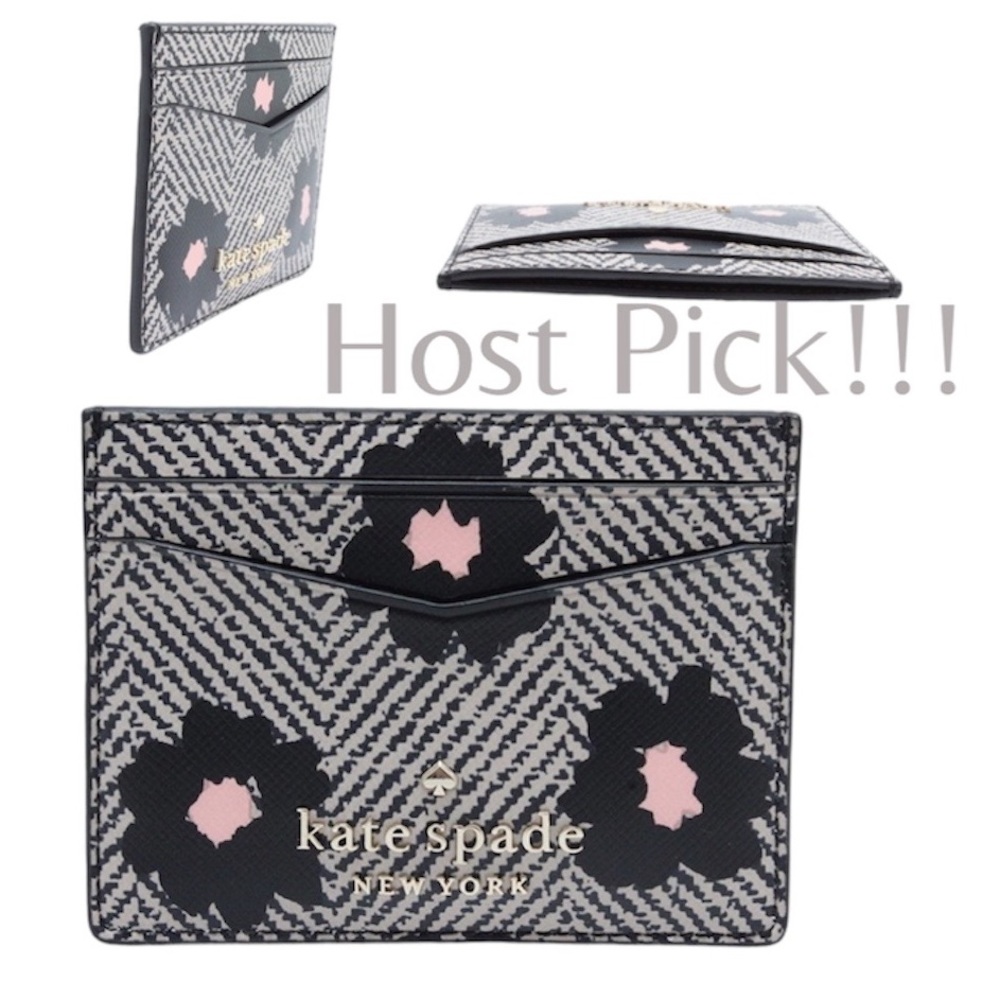 Kate Spade Staci Small Slim Herringbone Floral Card Holder
